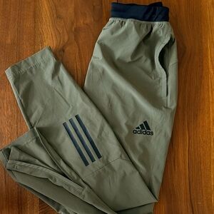 Adidas Olive Green Performance Track Pants with zipper cuffs Size Men’s Small